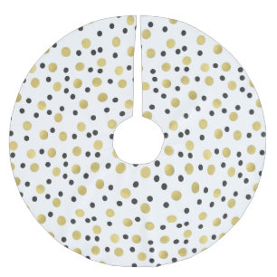 Black Gold Confetti Brushed Polyester Tree Skirt