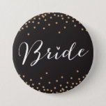 Black & Gold Confetti Dot Bride Button<br><div class="desc">.</div>