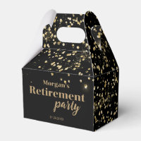 Black Gold confetti Retirement party Custom