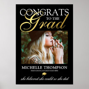 Black Gold Congrats Graduate Poster