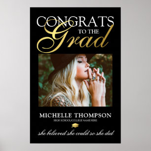 Black Gold Congrats Graduate Poster