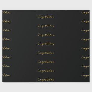 Black & Gold Congratulations Wrapping Paper