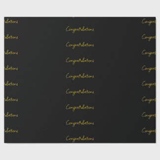 Black & Gold Congratulations Wrapping Paper