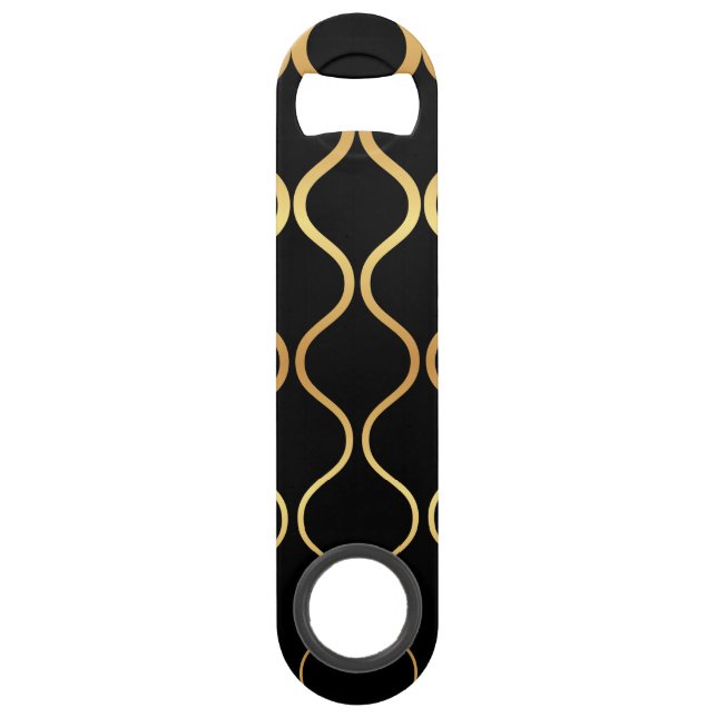 Black, gold, cool, trendy, retro abstract design (Front)