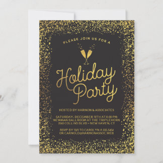 Black & Gold Corporate Holiday Party Invitation