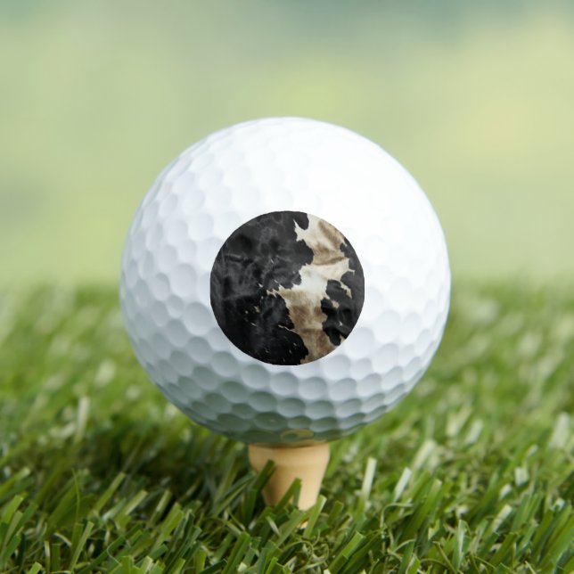 Black Gold Cream Western Cowhide Golf Balls (Insitu Tee)