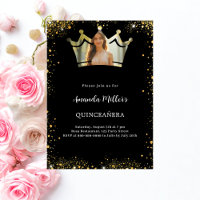 Black gold crown photo Quinceanera