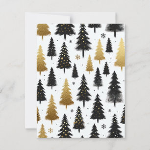 Black & Gold Custom Christmas Tree Card