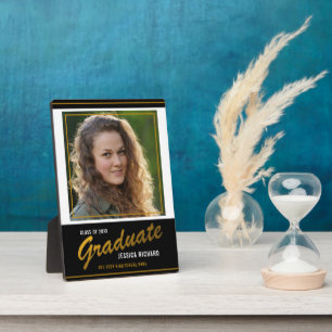 Black Gold Custom Graduation Photo Keepsake Plaque