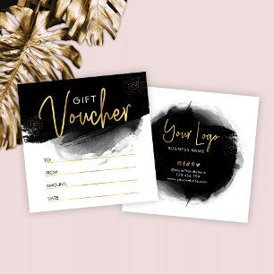 Black & Gold Custom Modern Salon Gift Certificate