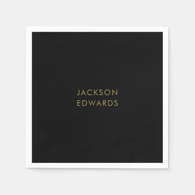Black & Gold Custom Napkins (Front)