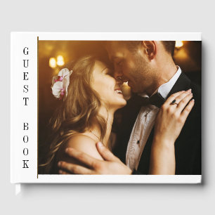 Black & Gold Custom Photo Wedding Guest Book