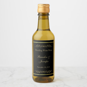 Black & Gold Custom Wedding  Wine Label