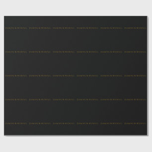 Black & Gold Cute Minimalist Own Name Wrapping Paper