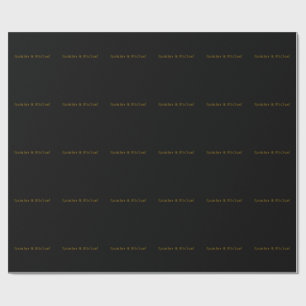 Black & Gold Cute Minimalist Own Name Wrapping Paper