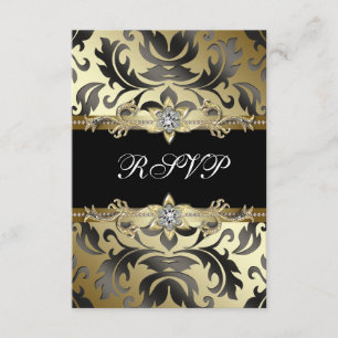 Black Gold Damask All Occasion Party RSVP