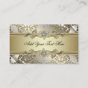 Black Gold Damask Business Cards