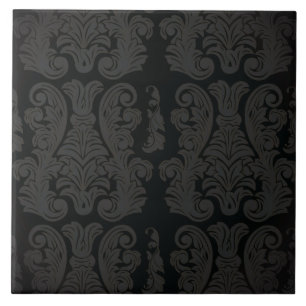 Black gold Damask Classy Royal Style Tile