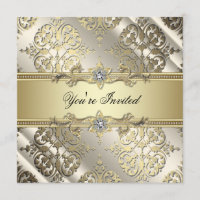 Black Gold Damask Party