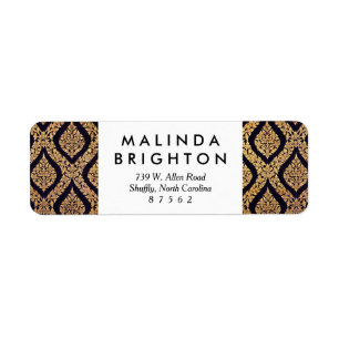 Black & Gold Damask Traditional Contemporary Print