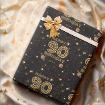 Black Gold Dancing Disco Ball 90th Happy Birthday Wrapping Paper<br><div class="desc">Do you love the 70s, 80s? Do you love disco balls? The Chic Black Gold Dancing Disco Ball 90th Happy Birthday Wrapping Paper features gold disco balls, gold retro stars, and glitter (all the designs with faux gold digital effect). This chic retro disco ball wrapping paper is perfect for a...</div>