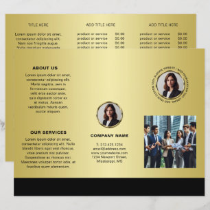 Black & gold design, Logo or Photo Brochures,