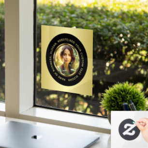 Black & gold design, Logo or Photo in gold circle,