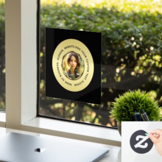 Black & gold design, Logo or Photo in gold circle,