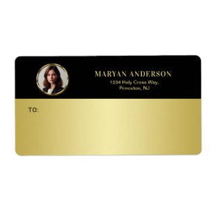 Black & gold design, Logo or Photo in gold circle,