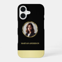 Black & gold design, Logo or Photo in gold circle,