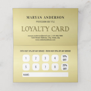 Black & gold design, Logo or Photo in gold circle, Loyalty Card