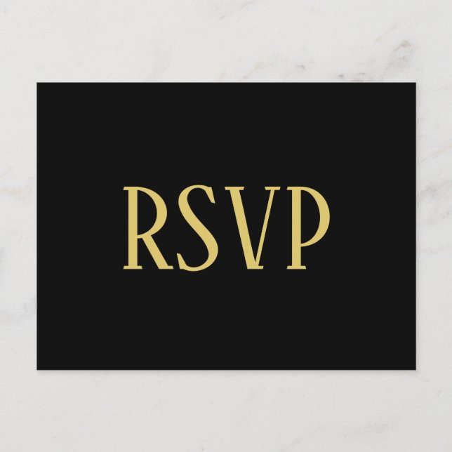 Black&Gold Design- RSVP/Dinner Choices Postcard (Front)