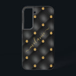 Black Gold Diamond Custom Name Samsung Galaxy Case<br><div class="desc">Samsung Galaxy Cases or iPhone Cases with Elegant Black Gold Diamond Tufted Luxury Your Name Golden Gemstone Personalised Gift - Add Your Name / Text - Make Your Special Gift ! Resize and move or remove / add text / elements with Customisation tool. Choose / add your favourite font /...</div>