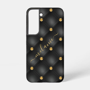 Black Gold Diamond Custom Name Samsung Galaxy Case