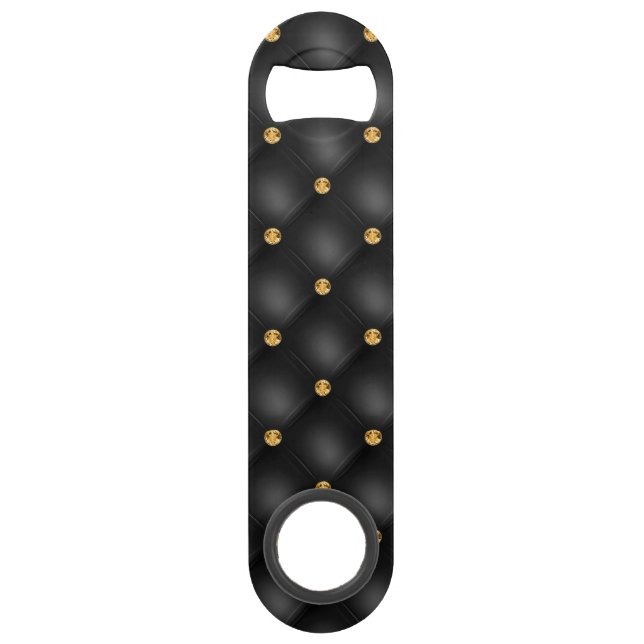 Black Gold Diamond Tufted Bar Key (Front)