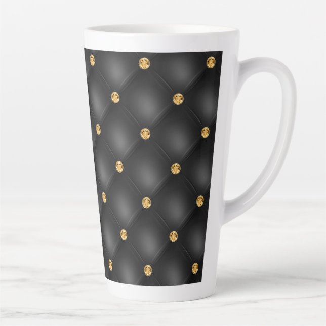 Black Gold Diamond Tufted Latte Mug (Right)