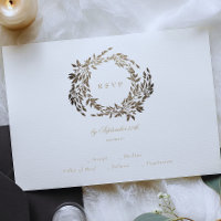 Black Gold Ebony Wreath Monogram Wedding