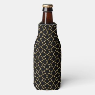 Black, Gold-effect Islamic Pattern Bottle Cooler
