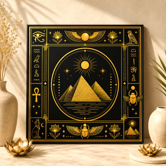 Black Gold Egyptian Pyramid Luxury Decor Art Tile (Creator Uploaded)