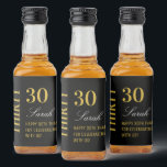 Black & Gold Elegant 30th Birthday Thank You  Liquor Bottle Label<br><div class="desc">Black & Gold Elegant 30th Birthday Thank You Liquor Bottle Label</div>