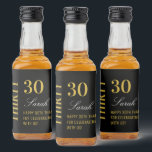 Black & Gold Elegant 30th Birthday Thank You  Liquor Bottle Label<br><div class="desc">Black & Gold Elegant 30th Birthday Thank You Liquor Bottle Label</div>