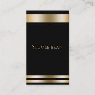 Black & Gold Elegant Chic Modern Glam Professional Business Card