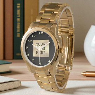 Black Gold Elegant Classic Business Logo Watch