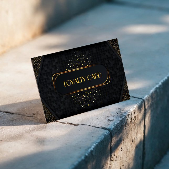 Black & Gold Elegant Customer Reward Punch Loyalty Card (Black & Gold Elegant Customer Reward Punch Loyalty Card, Business Card, Client Card)