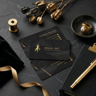 Black Gold Elegant Fashion Designer Boutique Business Card