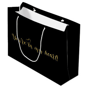  Black & Gold elegant glitter luxury Large Gift Bag