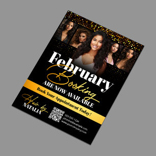 Black Gold Elegant HairStylist Booking Flyer