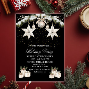 Black & Gold Elegant Holiday  Postcard