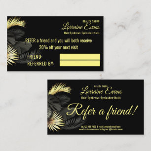 Black Gold Elegant Referral Card