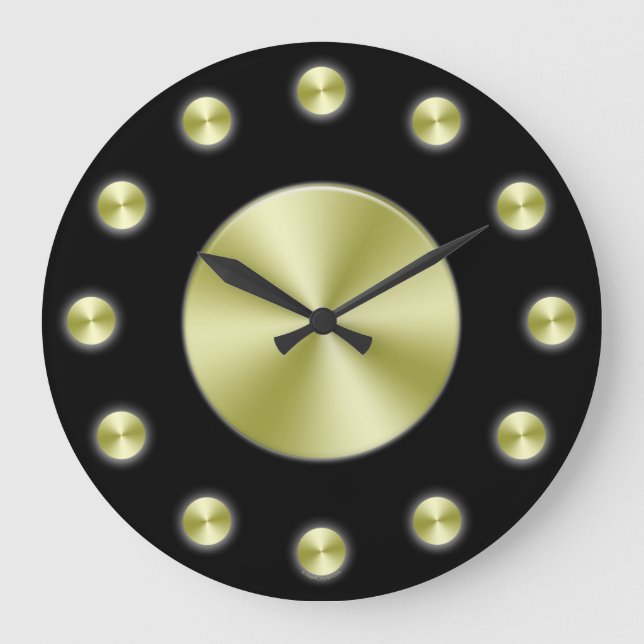 Black Gold Elegant Wall Clock (Front)